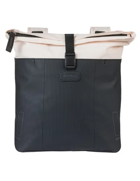 Dubbele fietstas Basil Vive 28-35L 14 x 30 x 38 cm - wit/zwart