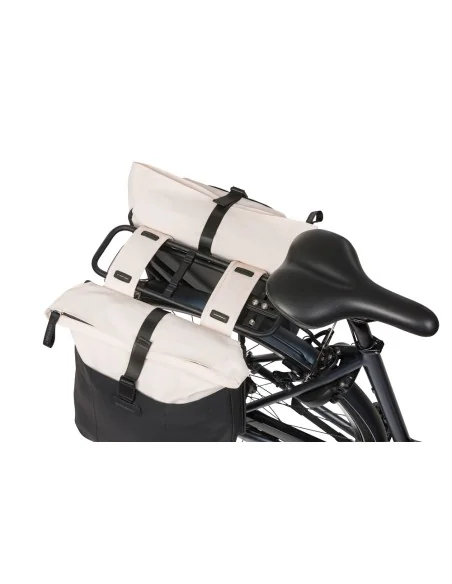 Dubbele fietstas Basil Vive 28-35L 14 x 30 x 38 cm - wit/zwart