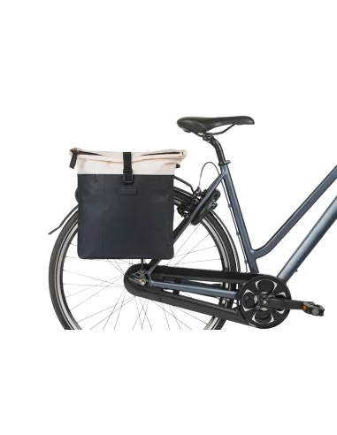 Dubbele fietstas Basil Vive 28-35L 14 x 30 x 38 cm - wit/zwart