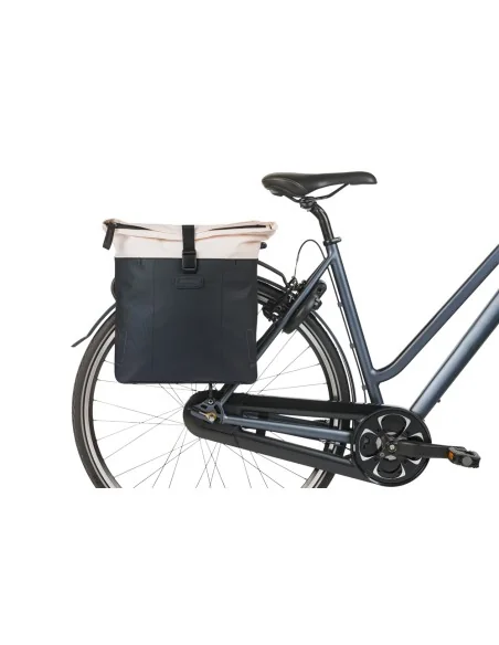 Dubbele fietstas Basil Vive 28-35L 14 x 30 x 38 cm - wit/zwart