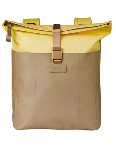Dubbele fietstas Basil Vive 28-35L 14 x 30 x 38 cm - zand/geel