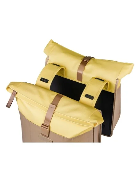 Dubbele fietstas Basil Vive 28-35L 14 x 30 x 38 cm - zand/geel