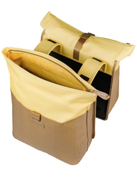 Dubbele fietstas Basil Vive 28-35L 14 x 30 x 38 cm - zand/geel