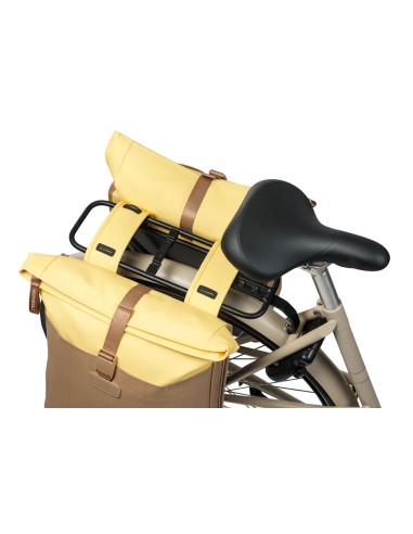 Dubbele fietstas Basil Vive 28-35L 14 x 30 x 38 cm - zand/geel