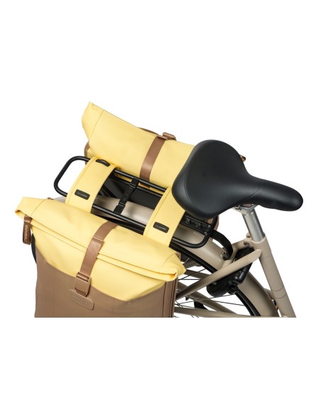 Dubbele fietstas Basil Vive 28-35L 14 x 30 x 38 cm - zand/geel