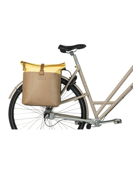 Dubbele fietstas Basil Vive 28-35L 14 x 30 x 38 cm - zand/geel