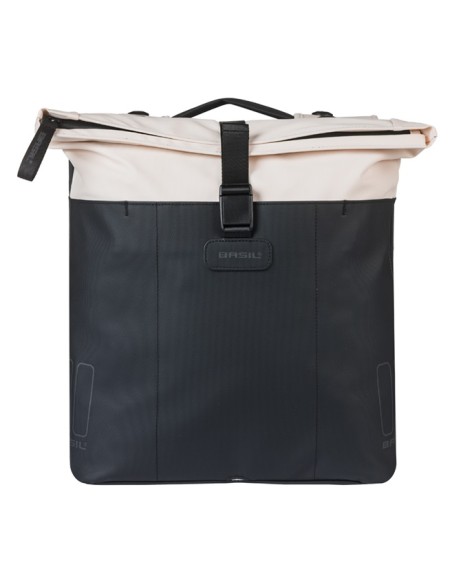 Dubbele fietstas Basil Vive MIK 28-35L 14 x 30 x 38 cm - wit/zwart