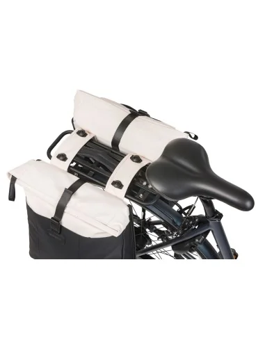 Dubbele fietstas Basil Vive MIK 28-35L 14 x 30 x 38 cm - wit/zwart