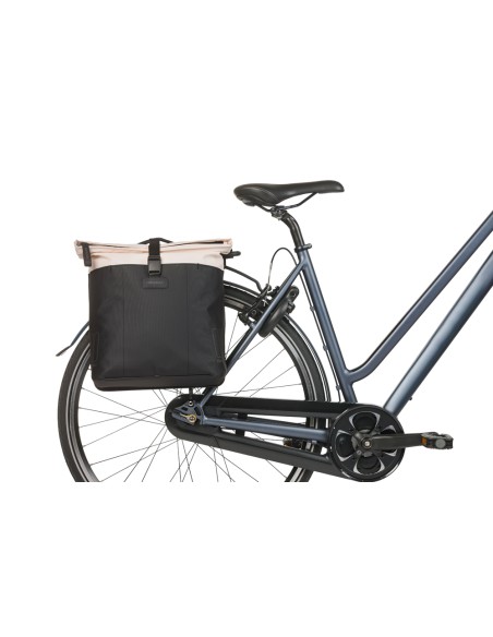 Dubbele fietstas Basil Vive MIK 28-35L 14 x 30 x 38 cm - wit/zwart