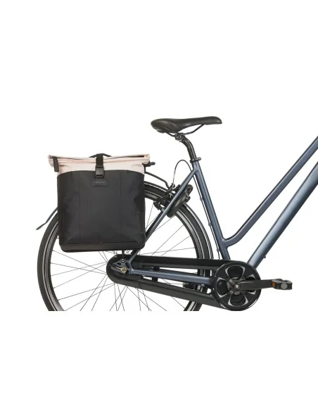 Dubbele fietstas Basil Vive MIK 28-35L 14 x 30 x 38 cm - wit/zwart