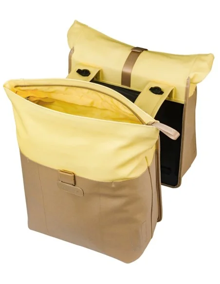 Dubbele fietstas Basil Vive MIK 28-35L 14 x 30 x 38 cm - zand/geel