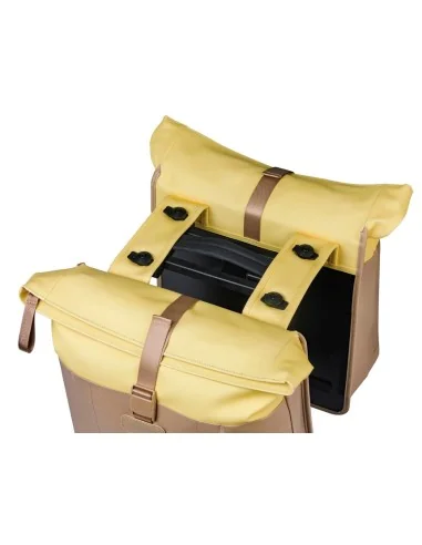 Dubbele fietstas Basil Vive MIK 28-35L 14 x 30 x 38 cm - zand/geel