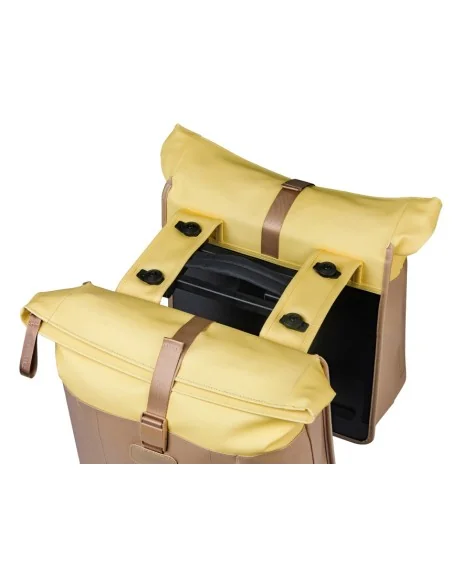 Dubbele fietstas Basil Vive MIK 28-35L 14 x 30 x 38 cm - zand/geel