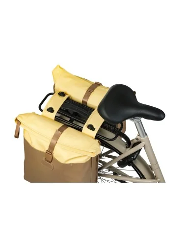 Dubbele fietstas Basil Vive MIK 28-35L 14 x 30 x 38 cm - zand/geel