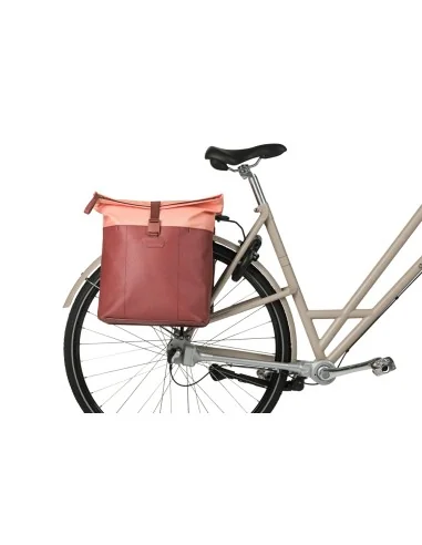 Dubbele fietstas Basil Vive MIK 28-35L 14 x 30 x 38 cm - bordeaux/roze