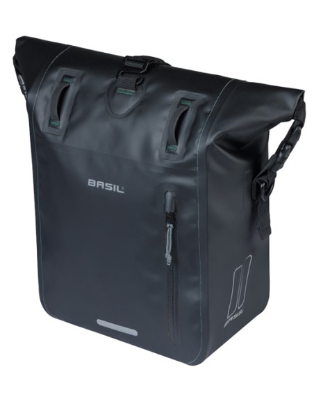 Enkele fietstas Basil Rivo M tarpaulin MIK 12-15L 14 x 25 x 38 cm - zwart