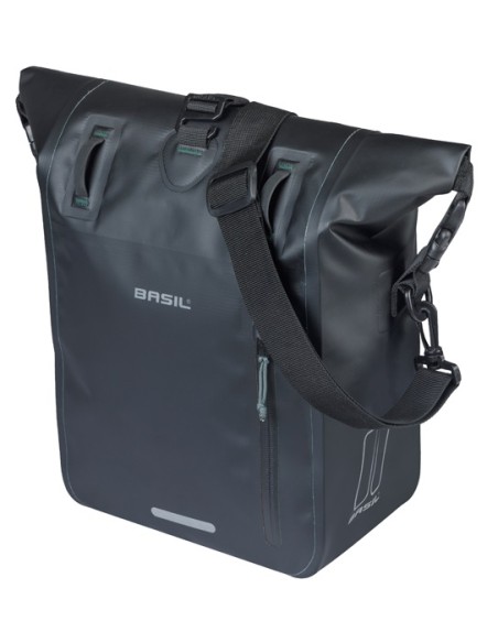 Enkele fietstas Basil Rivo M tarpaulin MIK 12-15L 14 x 25 x 38 cm - zwart