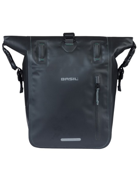 Enkele fietstas Basil Rivo M tarpaulin MIK 12-15L 14 x 25 x 38 cm - zwart
