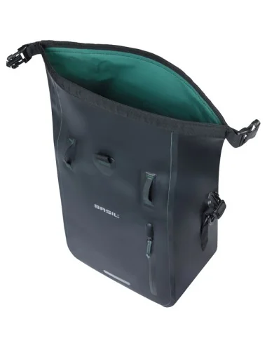 Enkele fietstas Basil Rivo M tarpaulin MIK 12-15L 14 x 25 x 38 cm - zwart