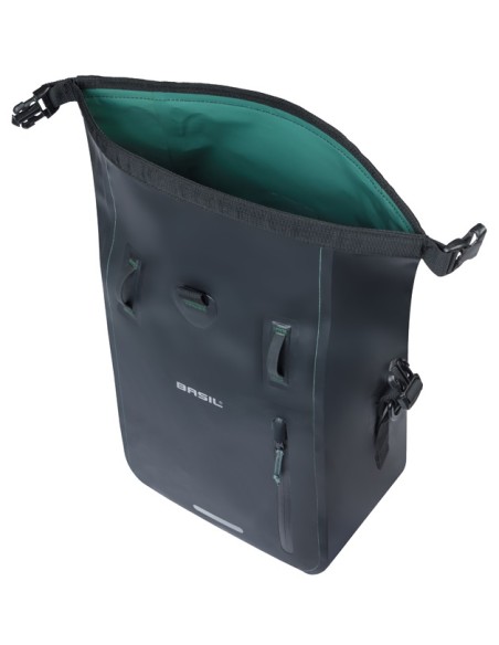 Enkele fietstas Basil Rivo M tarpaulin MIK 12-15L 14 x 25 x 38 cm - zwart