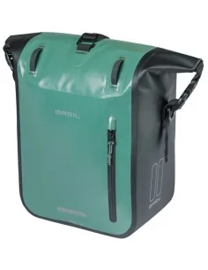 Enkele fietstas Basil Rivo M tarpaulin MIK 12-15L 14 x 25 x 38 cm - groen/zwart