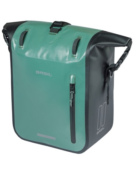 Enkele fietstas Basil Rivo M tarpaulin MIK 12-15L 14 x 25 x 38 cm - groen/zwart