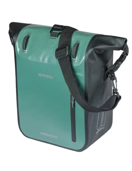 Enkele fietstas Basil Rivo M tarpaulin MIK 12-15L 14 x 25 x 38 cm - groen/zwart