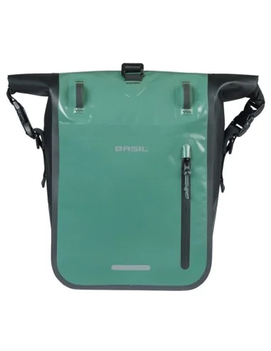 Enkele fietstas Basil Rivo M tarpaulin MIK 12-15L 14 x 25 x 38 cm - groen/zwart