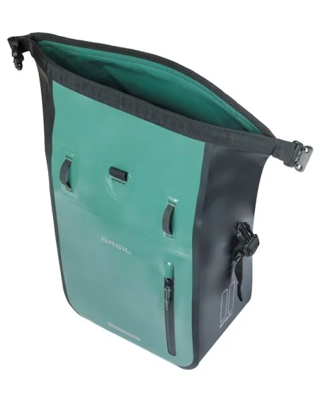 Enkele fietstas Basil Rivo M tarpaulin MIK 12-15L 14 x 25 x 38 cm - groen/zwart