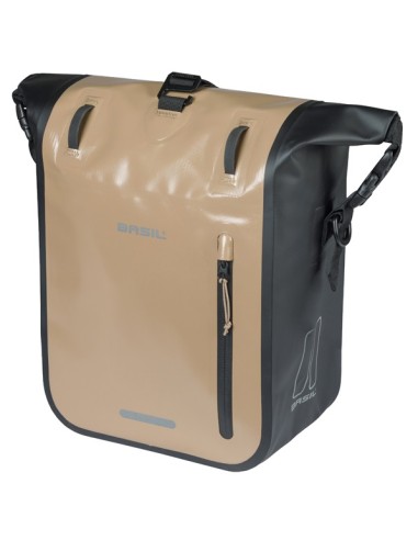 Enkele fietstas Basil Rivo M tarpaulin MIK 12-15L 14 x 25 x 38 cm - zand/zwart