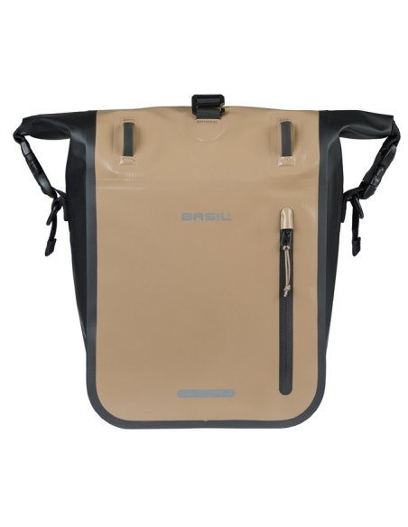 Enkele fietstas Basil Rivo M tarpaulin MIK 12-15L 14 x 25 x 38 cm - zand/zwart