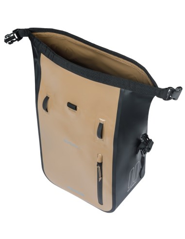 Enkele fietstas Basil Rivo M tarpaulin MIK 12-15L 14 x 25 x 38 cm - zand/zwart