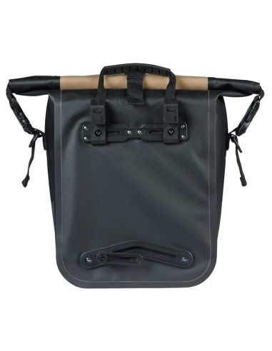 Enkele fietstas Basil Rivo M tarpaulin MIK 12-15L 14 x 25 x 38 cm - zand/zwart