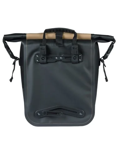 Enkele fietstas Basil Rivo M tarpaulin MIK 12-15L 14 x 25 x 38 cm - zand/zwart