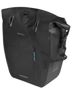 Enkele fietstas Basil Rivo L tarpaulin MIK 25-31L 14 x 28 x 43 cm - zwart