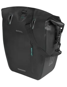 Enkele fietstas Basil Rivo L tarpaulin MIK 25-31L 14 x 28 x 43 cm - zwart