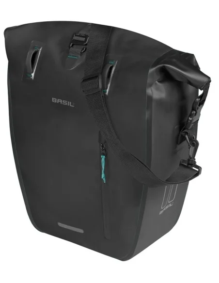 Enkele fietstas Basil Rivo L tarpaulin MIK 25-31L 14 x 28 x 43 cm - zwart