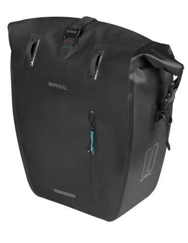 Enkele fietstas Basil Rivo L tarpaulin MIK 25-31L 14 x 28 x 43 cm - zwart