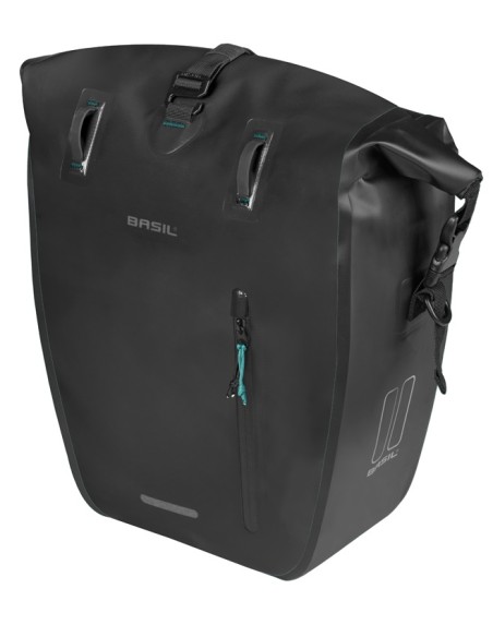 Enkele fietstas Basil Rivo L tarpaulin MIK 25-31L 14 x 28 x 43 cm - zwart