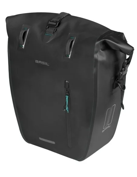 Enkele fietstas Basil Rivo L tarpaulin MIK 25-31L 14 x 28 x 43 cm - zwart