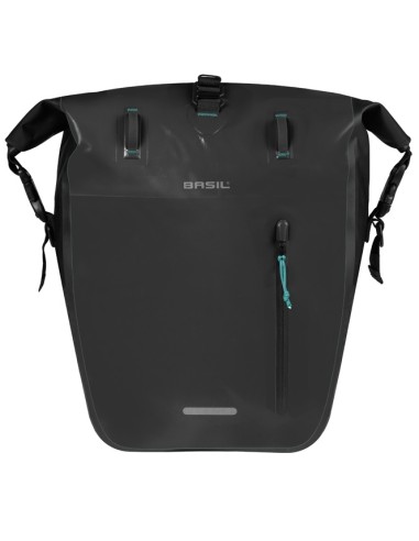 Enkele fietstas Basil Rivo L tarpaulin MIK 25-31L 14 x 28 x 43 cm - zwart