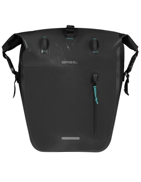 Enkele fietstas Basil Rivo L tarpaulin MIK 25-31L 14 x 28 x 43 cm - zwart