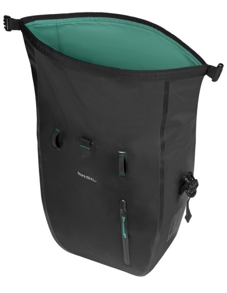 Enkele fietstas Basil Rivo L tarpaulin MIK 25-31L 14 x 28 x 43 cm - zwart