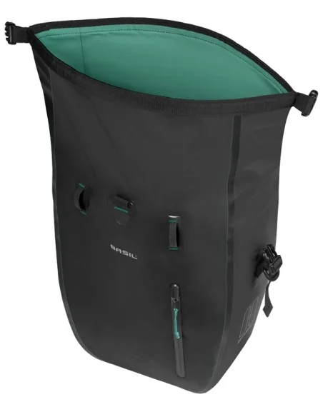 Enkele fietstas Basil Rivo L tarpaulin MIK 25-31L 14 x 28 x 43 cm - zwart