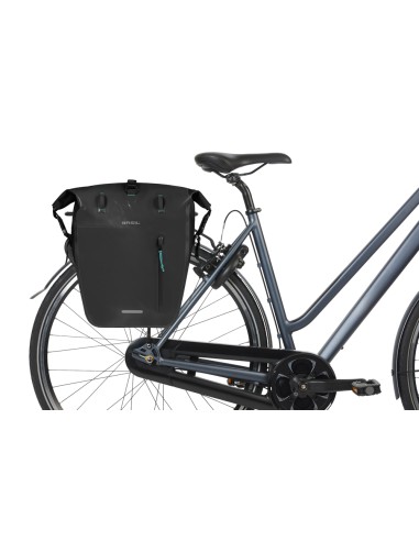 Enkele fietstas Basil Rivo L tarpaulin MIK 25-31L 14 x 28 x 43 cm - zwart