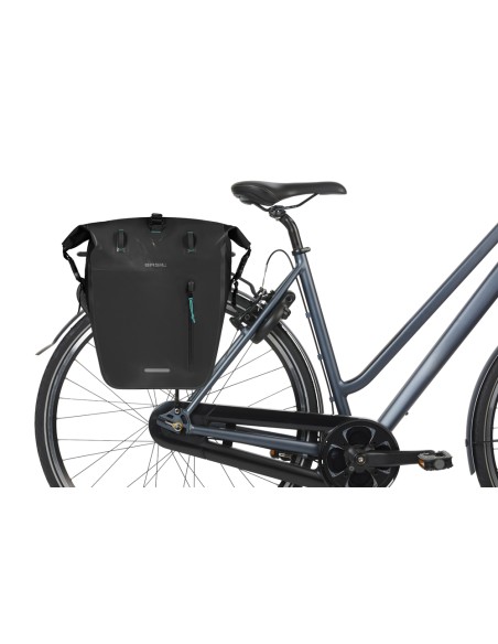 Enkele fietstas Basil Rivo L tarpaulin MIK 25-31L 14 x 28 x 43 cm - zwart