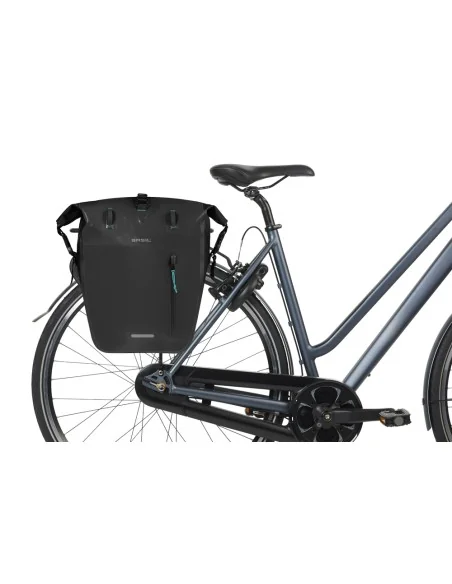 Enkele fietstas Basil Rivo L tarpaulin MIK 25-31L 14 x 28 x 43 cm - zwart