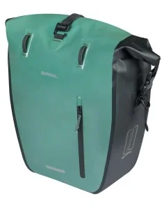 Enkele fietstas Basil Rivo L tarppaulin MIK 25-31L 14 x 28 x 43 cm - groen/zwart
