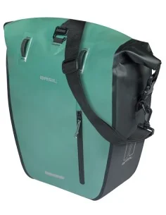 Enkele fietstas Basil Rivo L tarppaulin MIK 25-31L 14 x 28 x 43 cm - groen/zwart 2