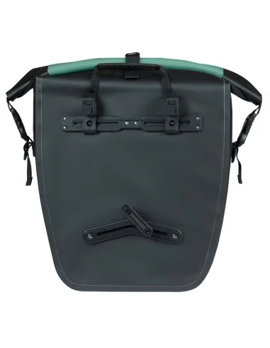 Enkele fietstas Basil Rivo L tarppaulin MIK 25-31L 14 x 28 x 43 cm - groen/zwart